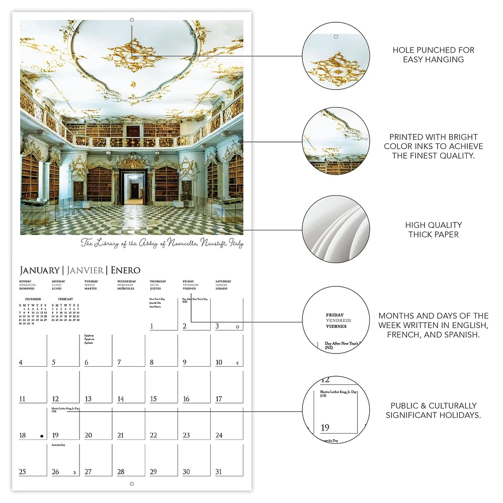Libraries 2026 Wall Calendar
