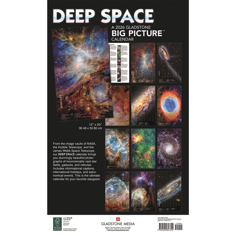 Deep Space Big Picture 2026 Poster Calendar