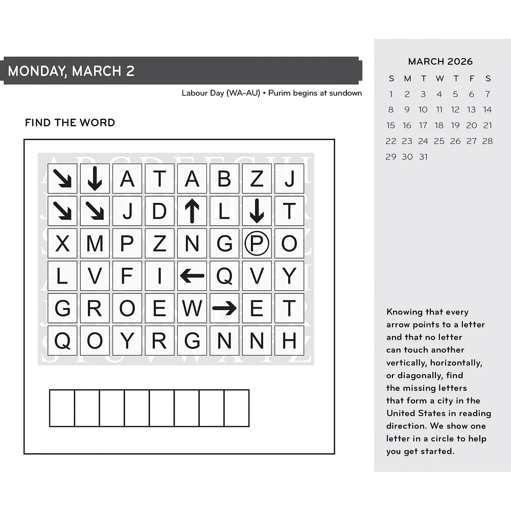 Brain Games 2026 Box Calendar