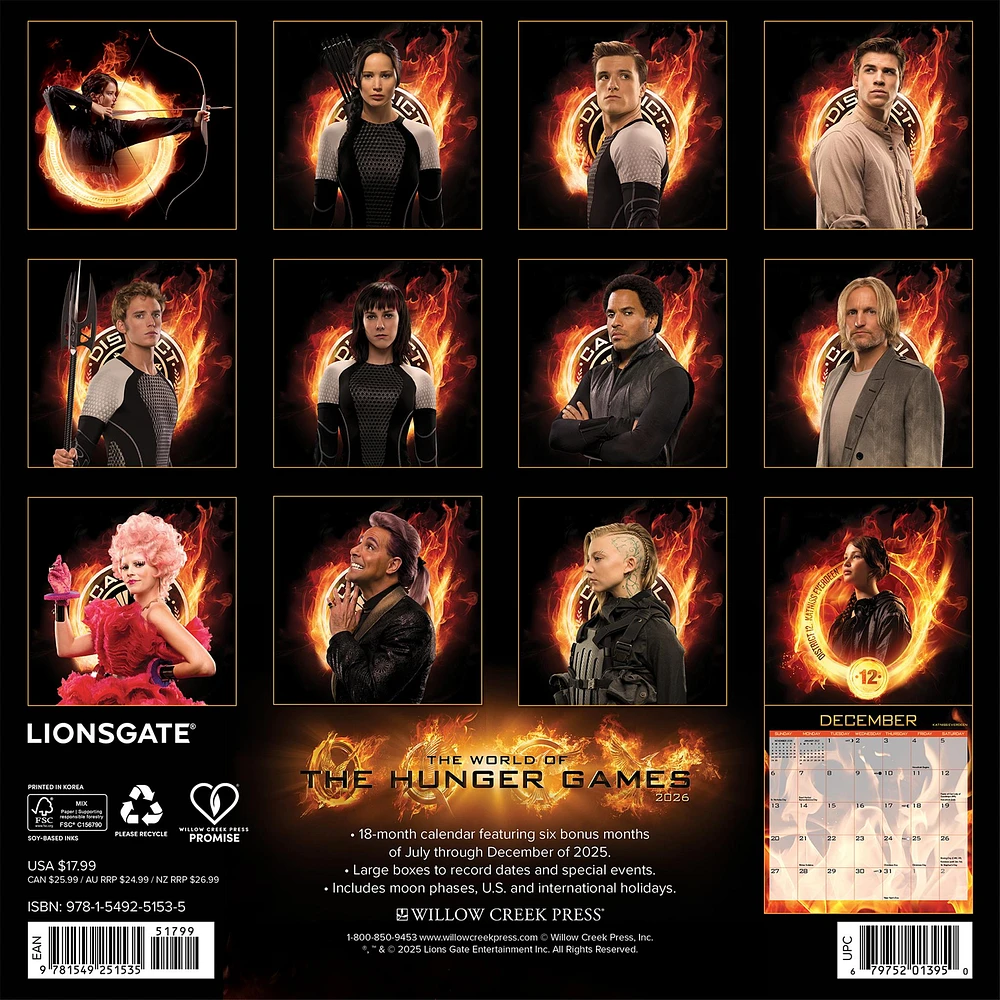 Hunger Games The World Of Exclusive 2026 Wall Calendar