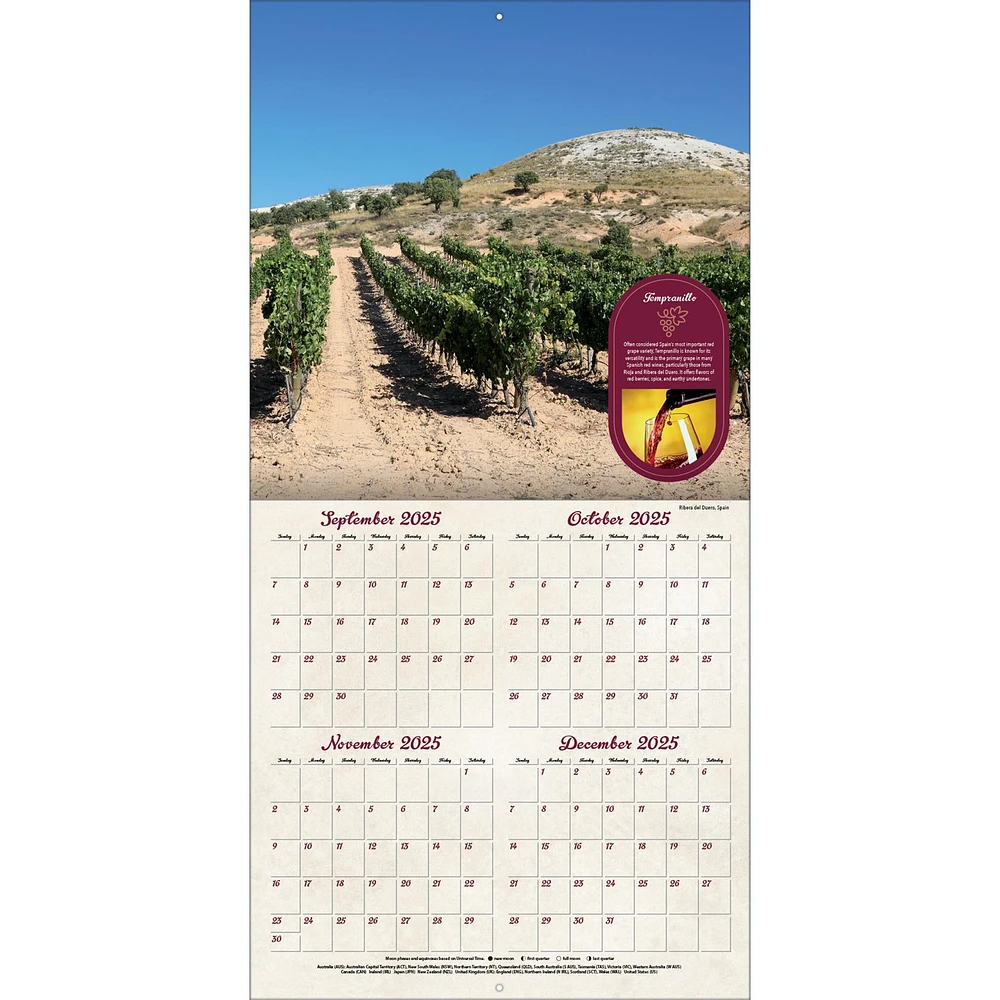 Wine Country 2026 Wall Calendar