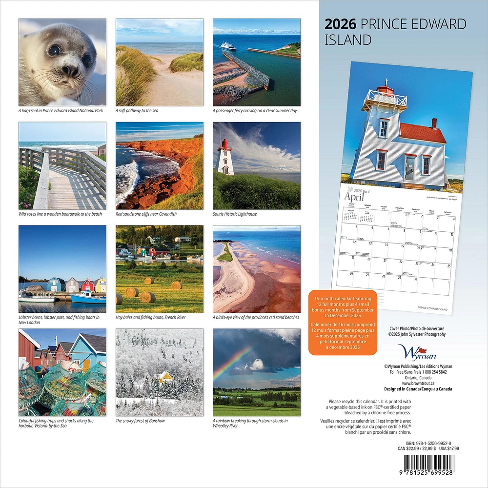 Prince Edward Island 2026 Wall Calendar - Online Exclusive