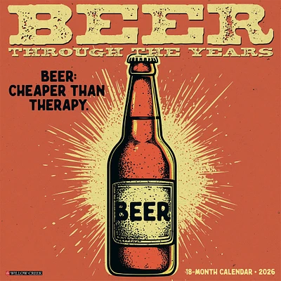 Beer Through The Years 2026 Wall Calendar