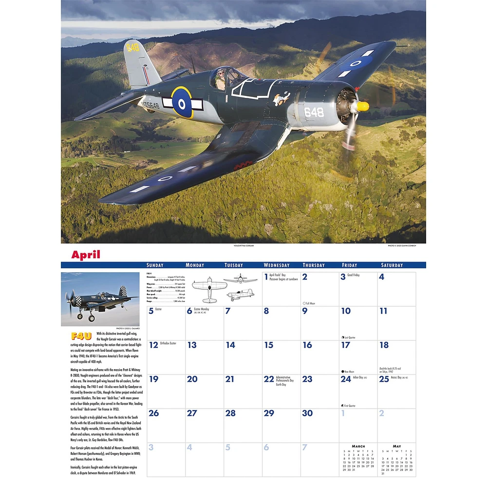 Golden Age Of Flight Deluxe 2026 Wall Calendar