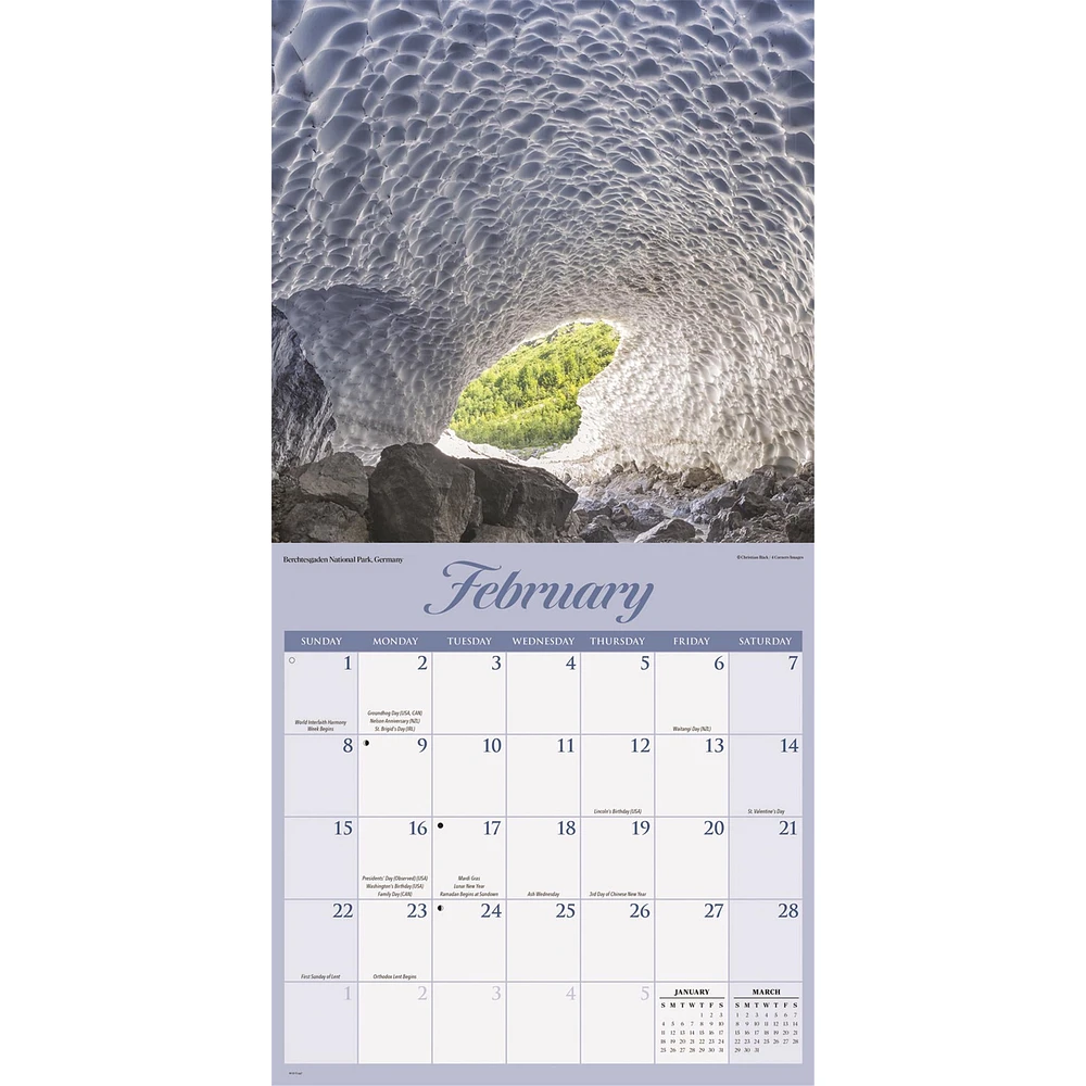 Natures Wonders 2026 Wall Calendar