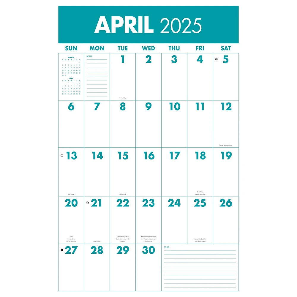 Mammoth Grid Oversized Poster 2025 Calendar