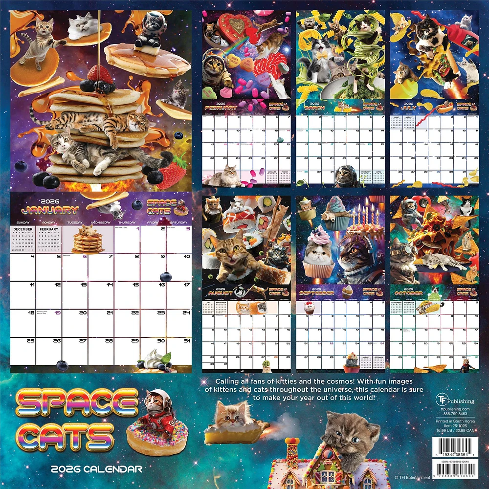 Space Cats 2026 Wall Calendar - Online Exclusive