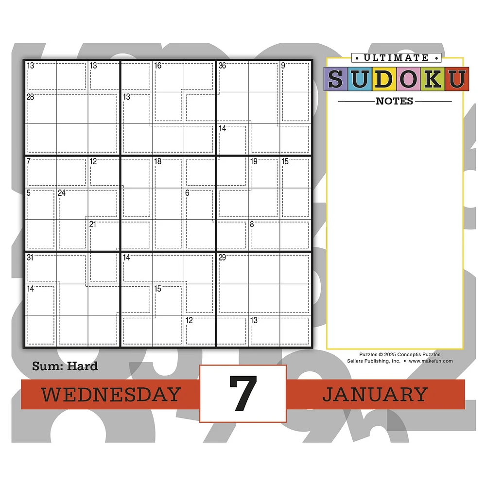 Sudoku Ultimate 2026 Box Calendar
