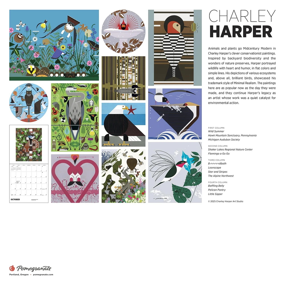 Charley Harper 2026 Wall Calendar