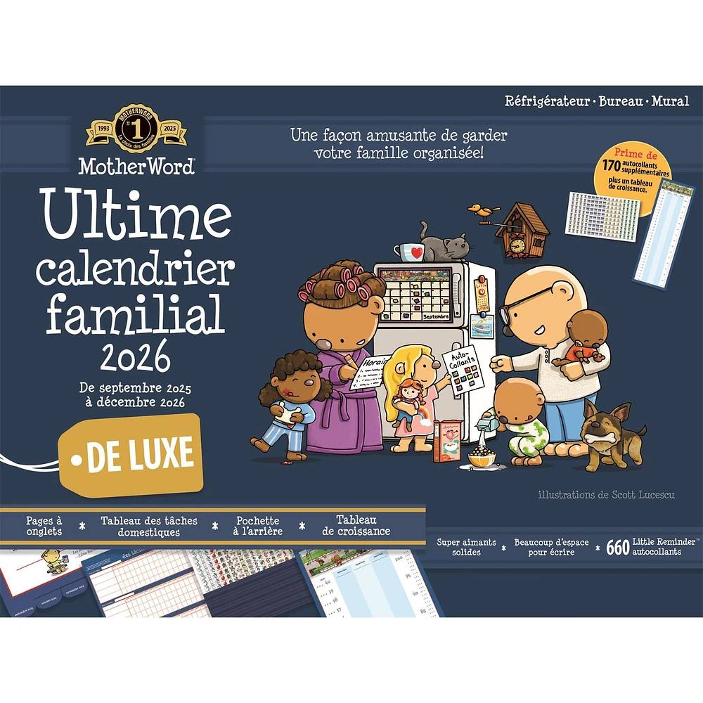 Motherword 2025-2026 Deluxe Wall Calendar (French)