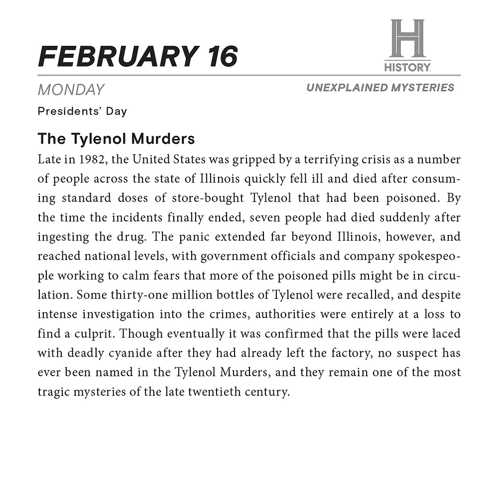 Unexplained Mysteries 2026 Box Calendar