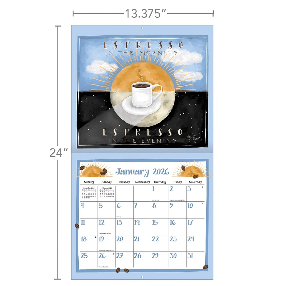 Coffee 2026 Deluxe Wall Calendar - Online Exclusive