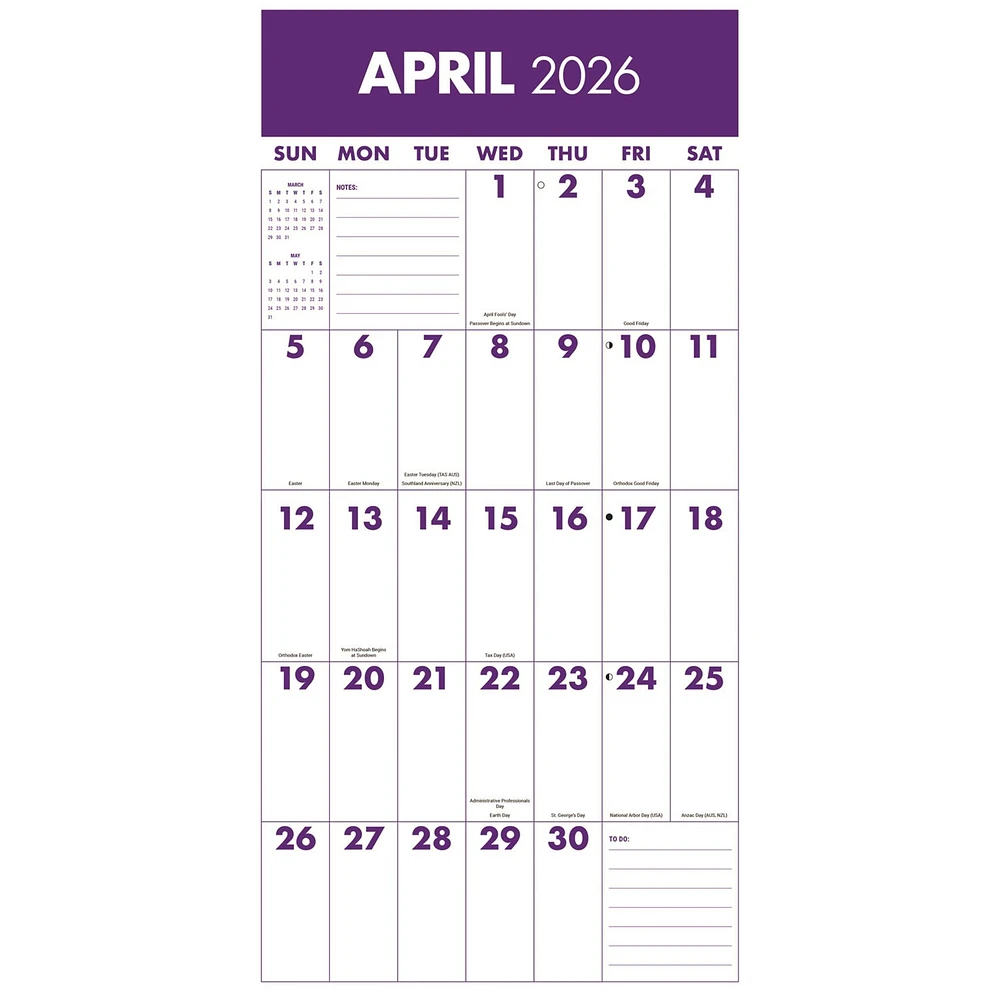 Mega Grid 2026 Wall Calendar