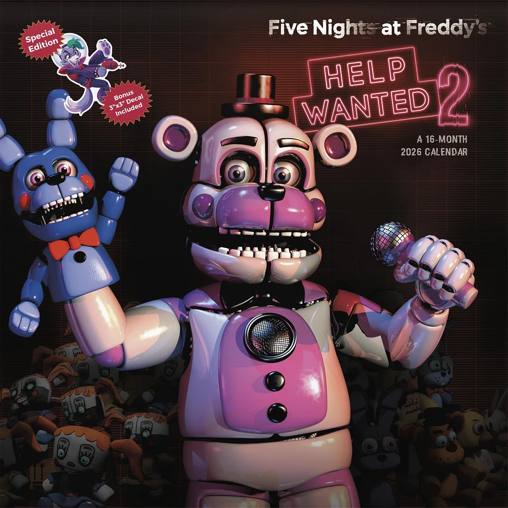 Five Nights At Freddys Exclusive with Decal 2026 Deluxe Wall Calendar