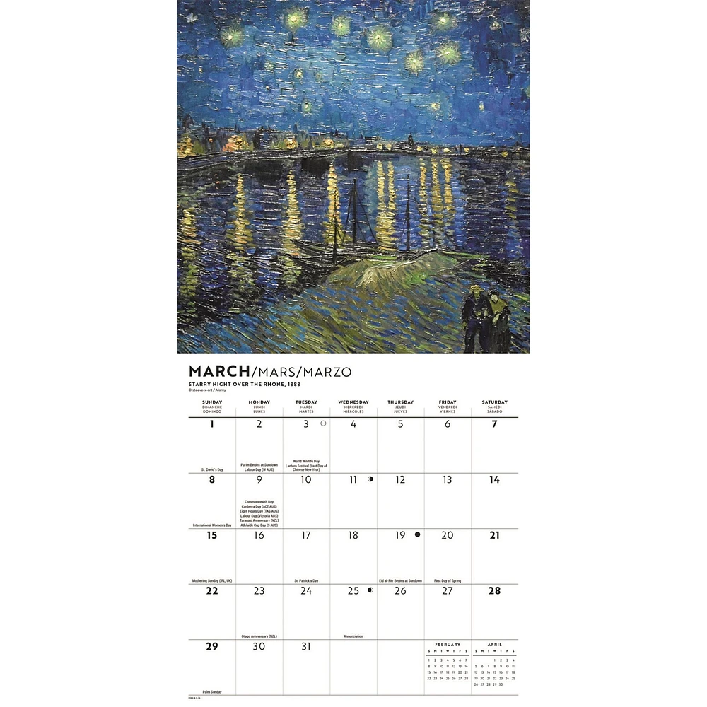 Van Gogh 2026 Mini Calendar