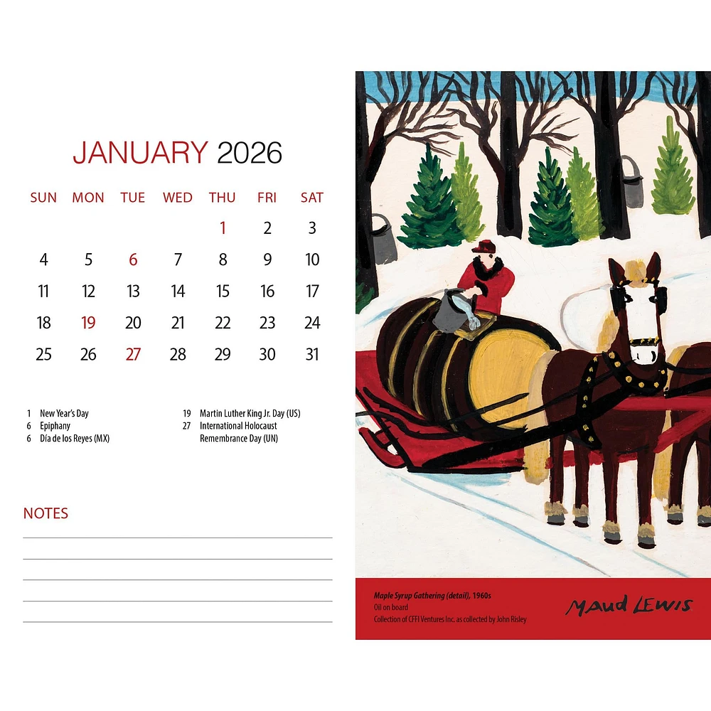 Maud Lewis 2026 Double View Easel Calendar
