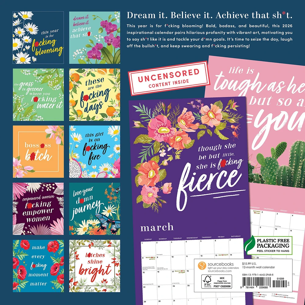 She Believed She Could So She Fucking Did 2026 Wall Calendar - Online Exclusive