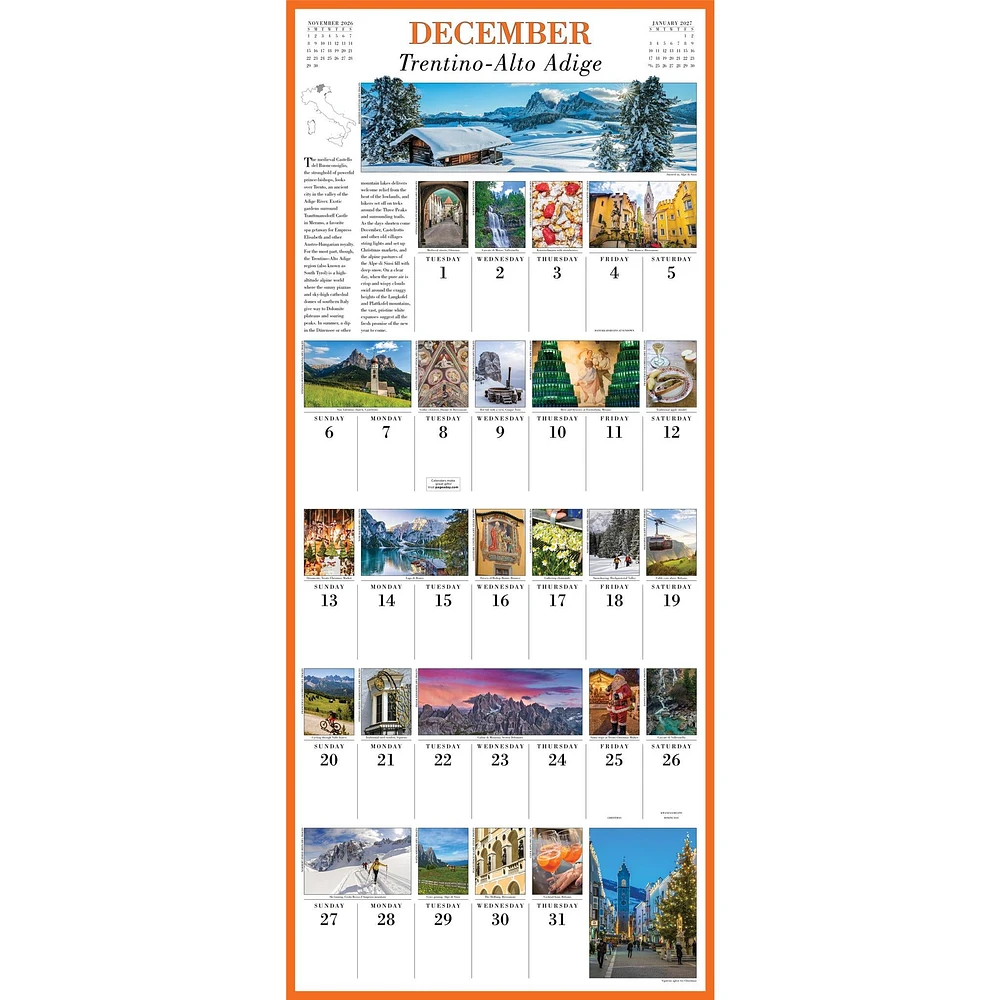 Italy 365 2026 Wall Calendar