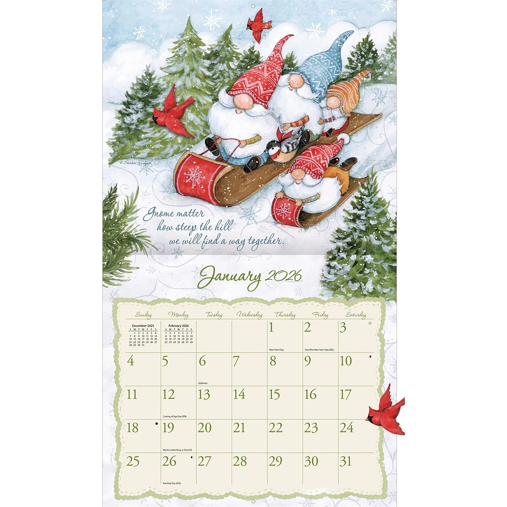 Gnome Sweet Gnome 2026 Special Edition Wall Calendar with Print