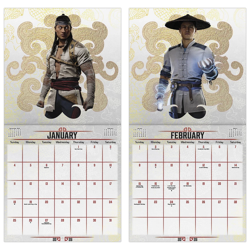 Mortal Kombat 2026 Wall Calendar - Online Exclusive