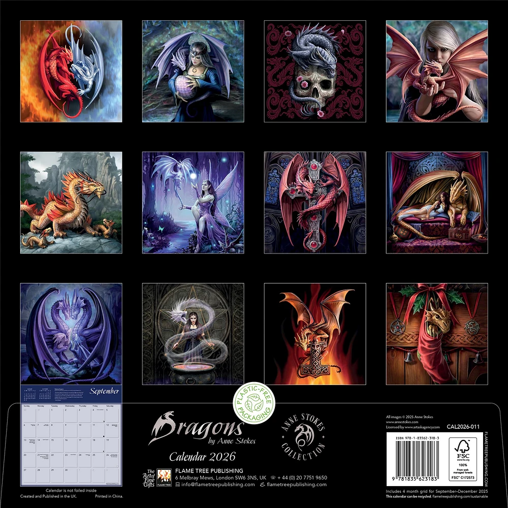 Dragons By Anne Stokes 2026 Wall Calendar - Online Exclusive