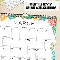 Succulents 2026 Spiral Wall Calendar