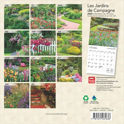 Les Jardins De Campagne Mini 2025 Calendar (French)