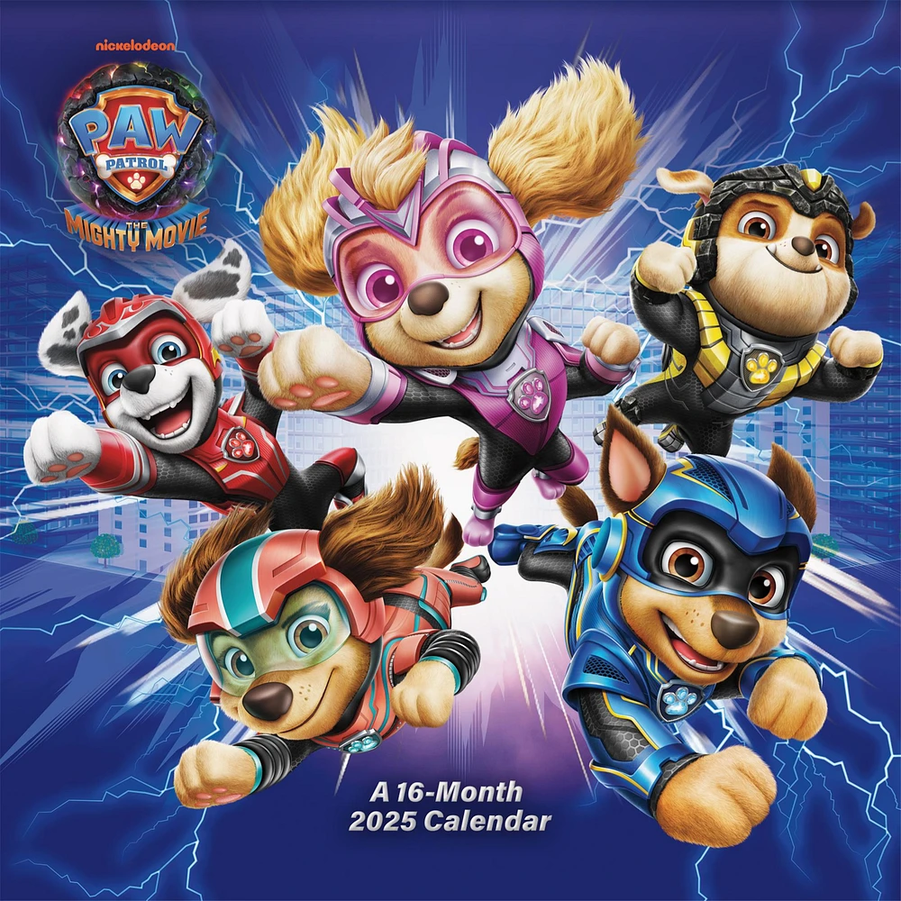 Paw Patrol The Mighty Movie Wall 2025 Calendar