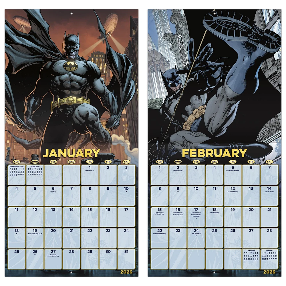 Batman Comic 2026 Wall Calendar