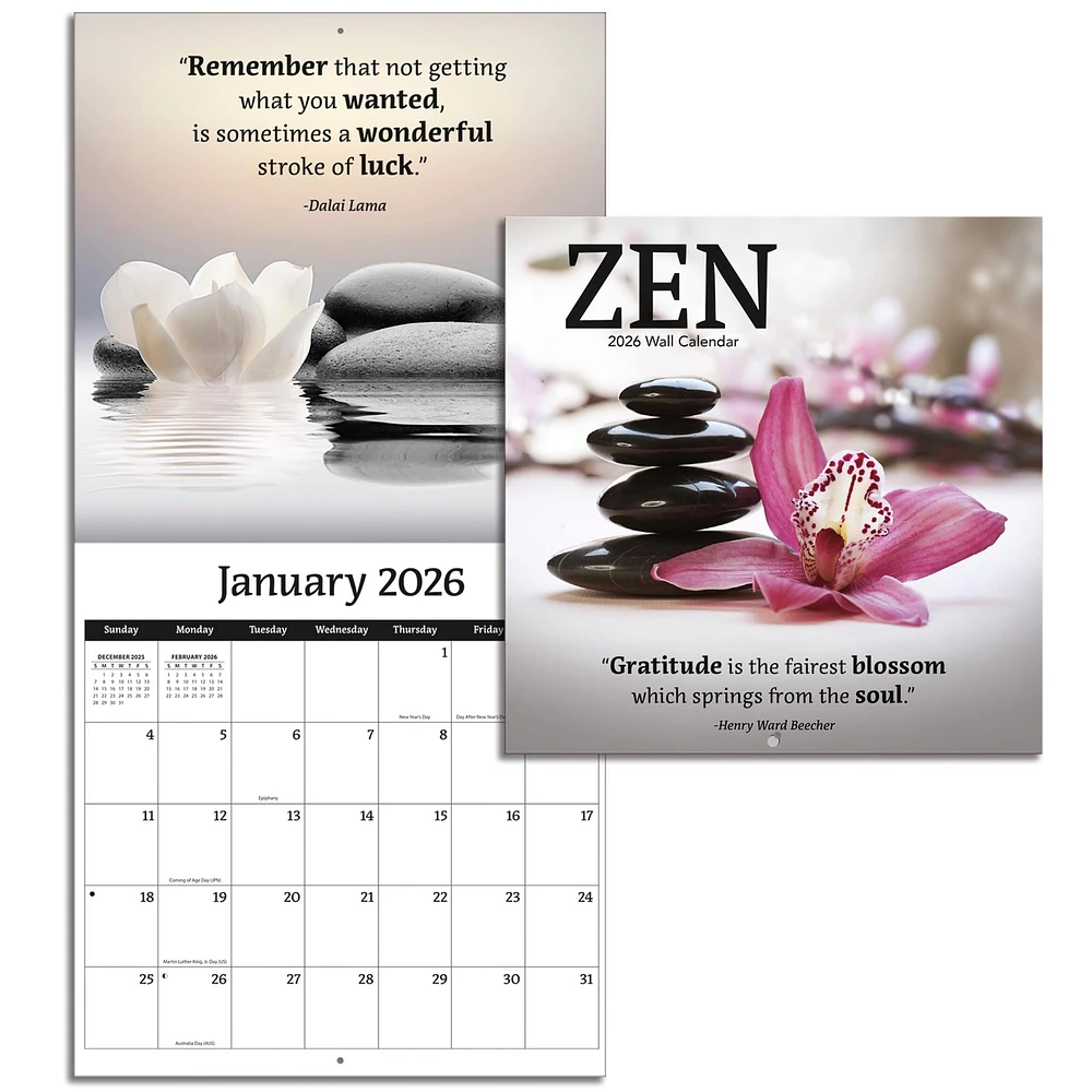Zen 2026 Mini Calendar
