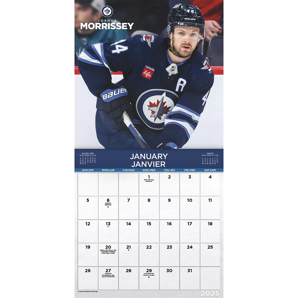 NHL Winnipeg Jets Bilingual Wall 2025 Calendar