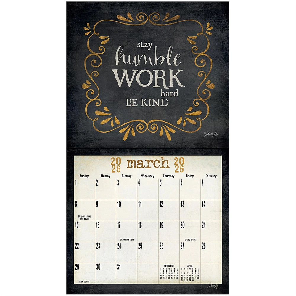 Words To Live By 2026 Deluxe Wall Calendar