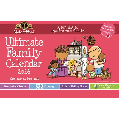 Motherword Magnetic Fridge English 2026 Wall Calendar