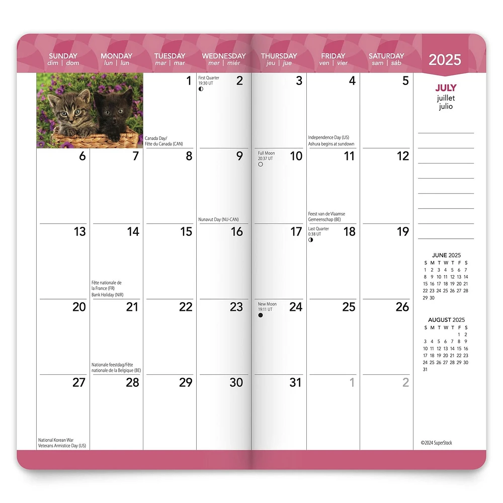 Kitten Cuddles 2 Yr Pocket Planner 2025 Calendar