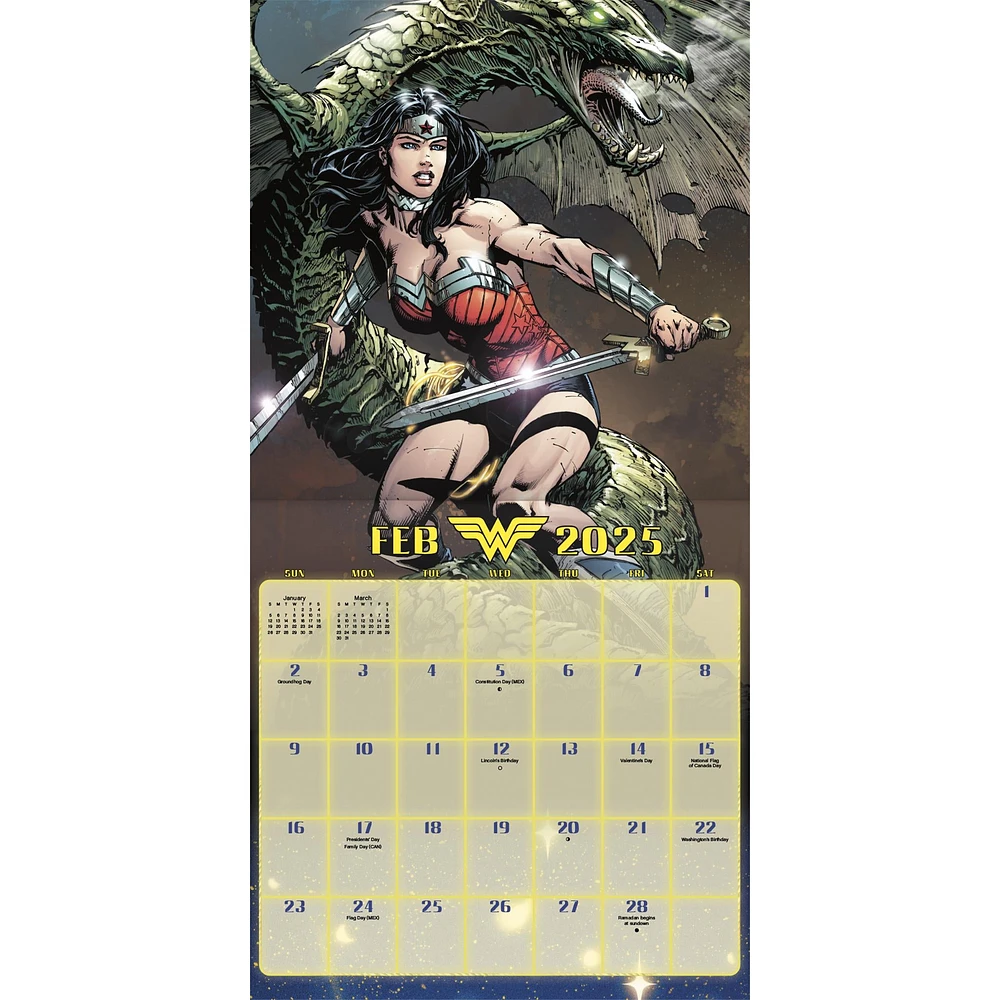 Wonder Woman Wall 2025 Calendar