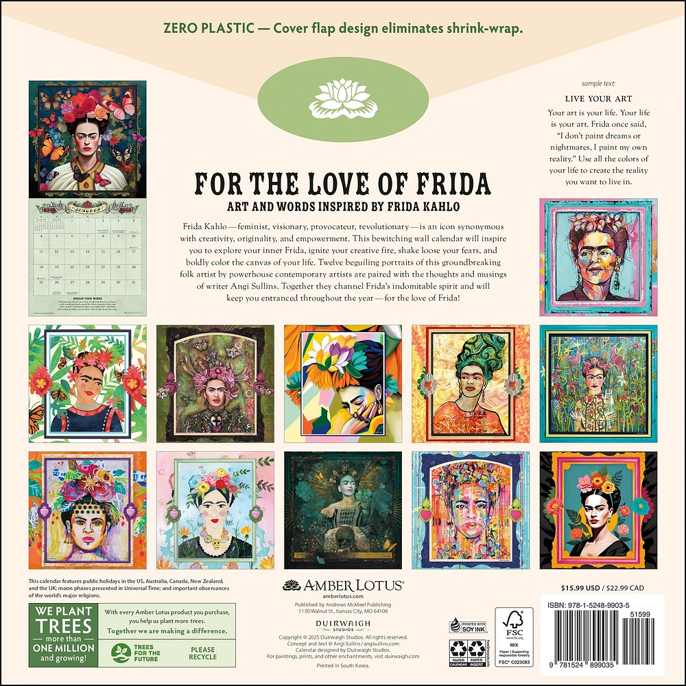 For The Love Of Frida 2026 Wall Calendar