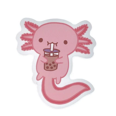 Axolotl Bubble Tea Vinyl Sticker