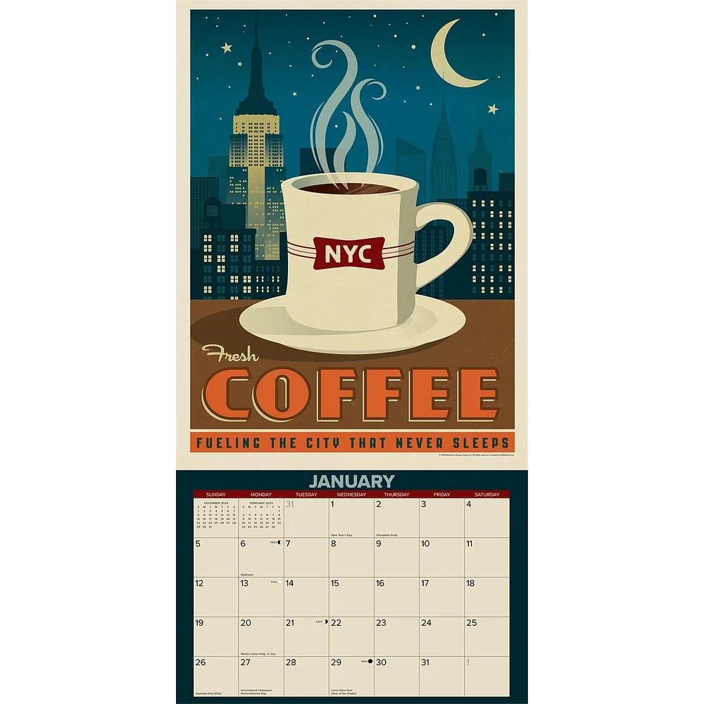 Coffee Delights ADG Wall 2025 Calendar