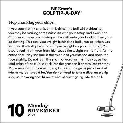 Golf Tip A Day Bill Kroens Box 2025 Calendar