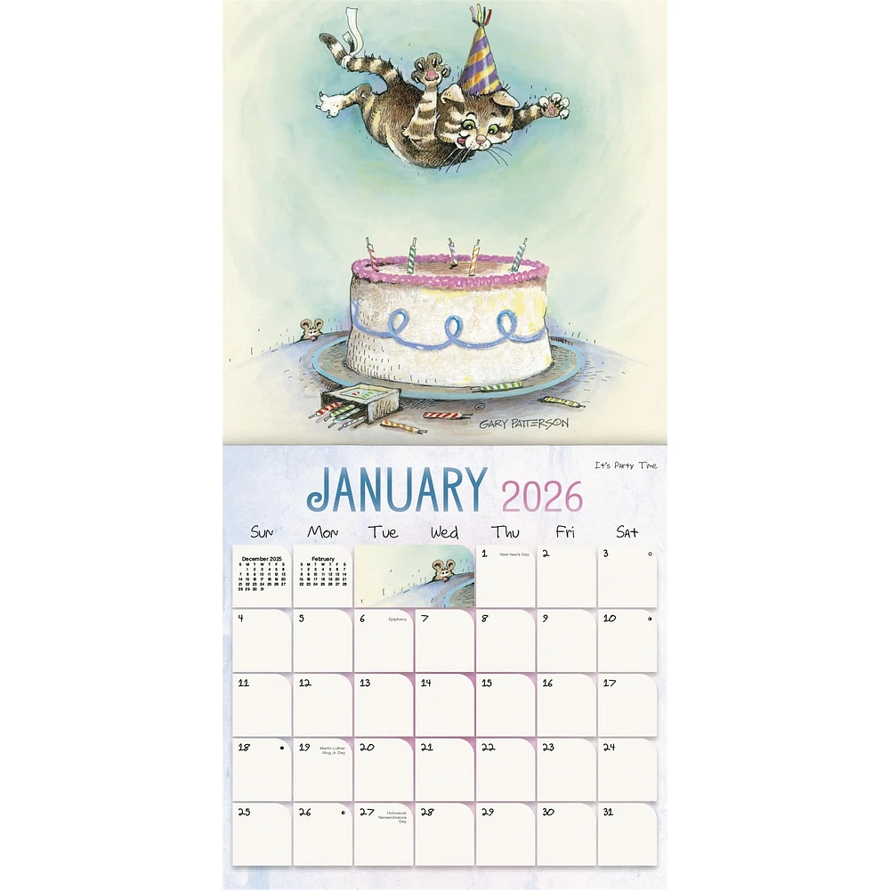 Cats Gary Patterson Exclusive with Print 2026 Deluxe Wall Calendar