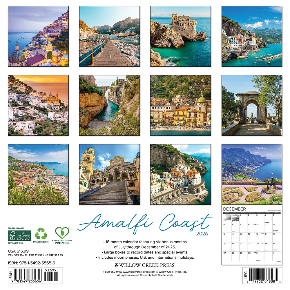 Amalfi Coast 2026 Wall Calendar