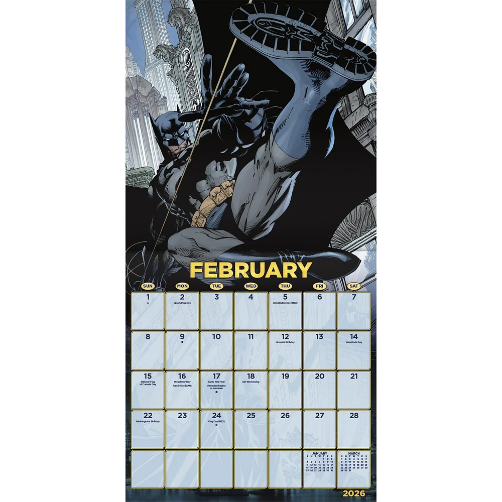 Batman Comic 2026 Wall Calendar
