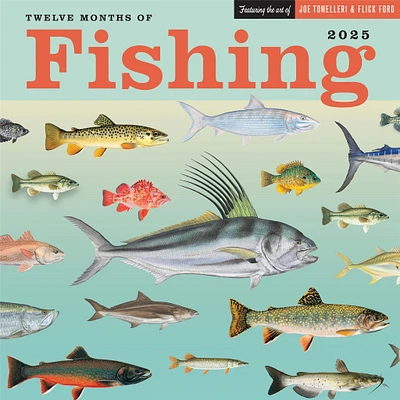 Twelve Months Of Fishing Wall 2025 Calendar