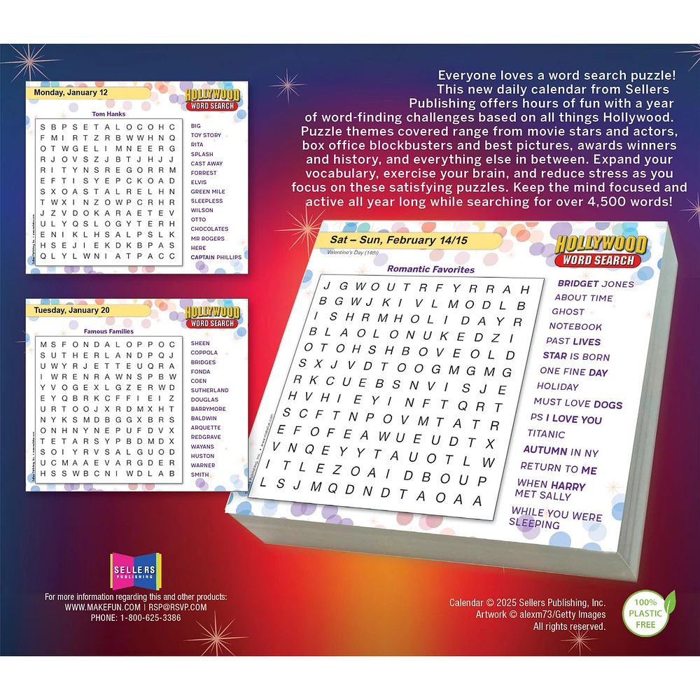 Hollywood Word Search 2026 Box Calendar - Online Exclusive