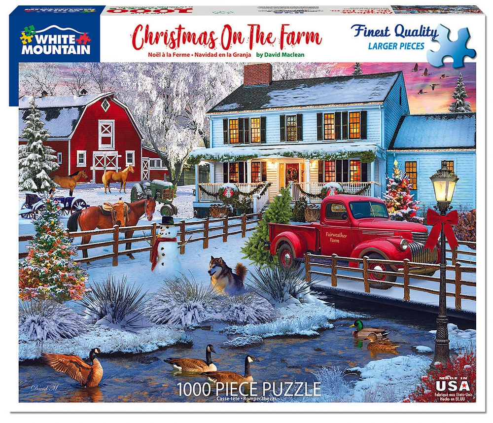 Christmas on the Farm 1000 Piece Puzzle - Online Exclusive