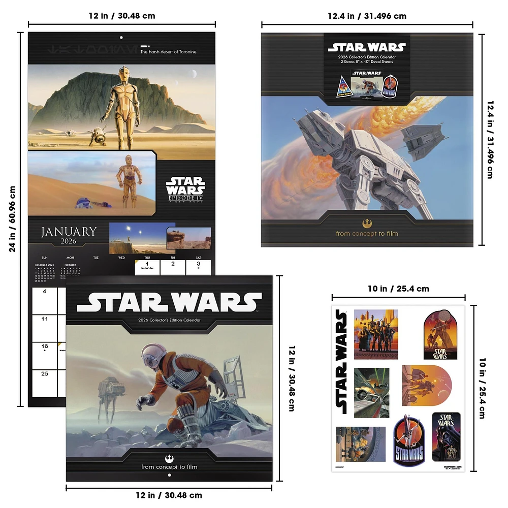 Star Wars Collectors Edition 2026 Wall Calendar