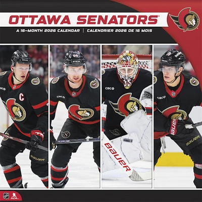 NHL Ottawa Senators Bilingual 2026 Wall Calendar