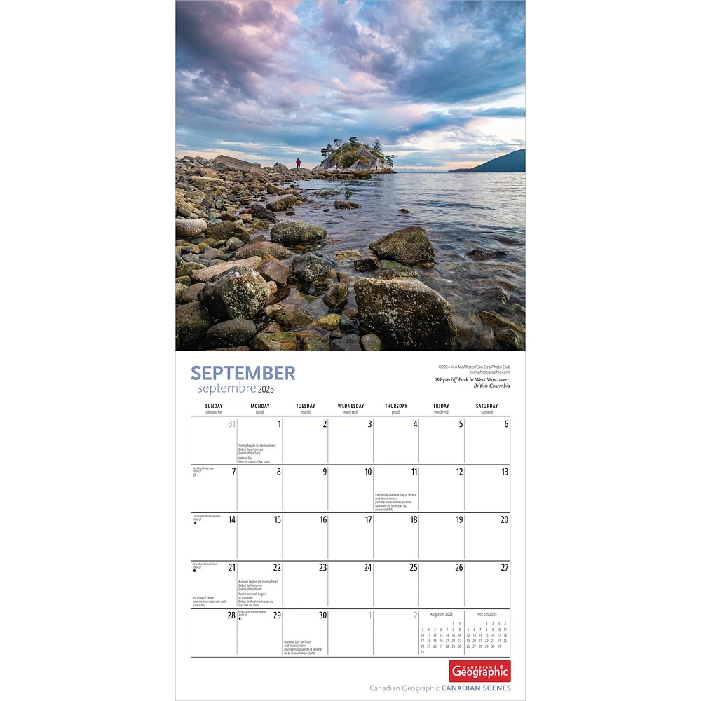 Canadian Scenes Can Geo Medium Mini 2025 Calendar