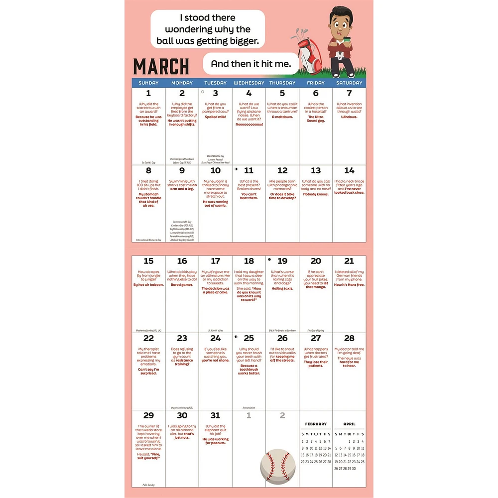 King Of The Dad Jokes 2026 Wall Calendar
