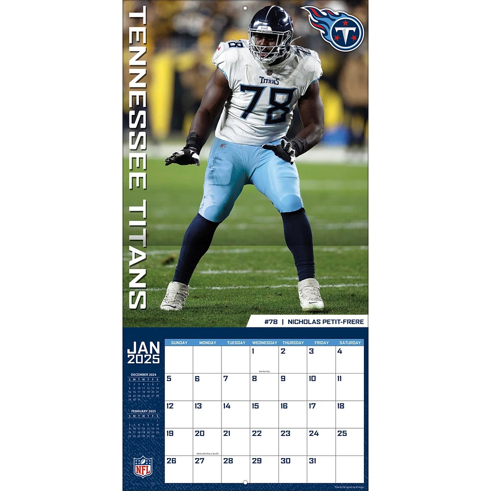 NFL Tennessee Titans Wall 2025 Calendar - Online Exclusive